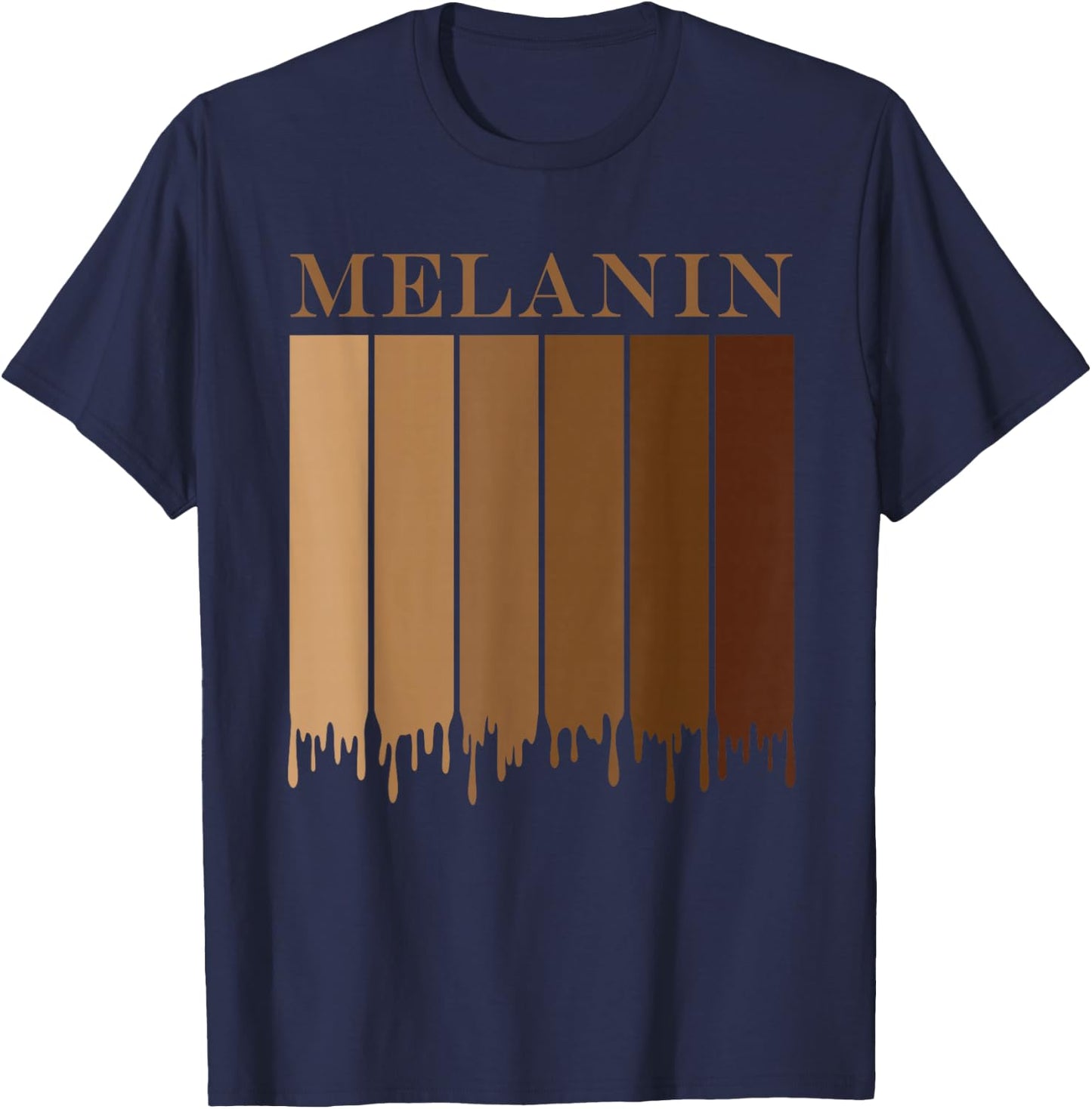 Drippin Melanin Black History Month shirt girls BHM T-Shirt - T-Shirt | Navy