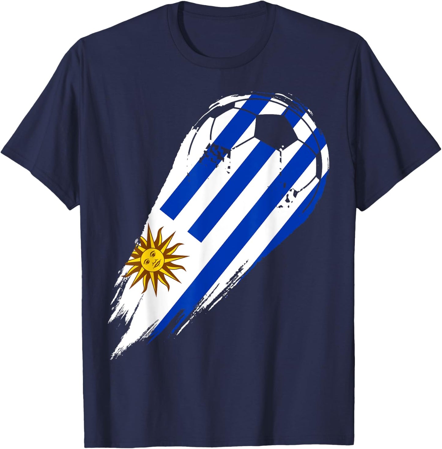 Soccer with flag of Patriotic Uruguay Girls Kids Men T-Shirt - T-Shirt | Navy