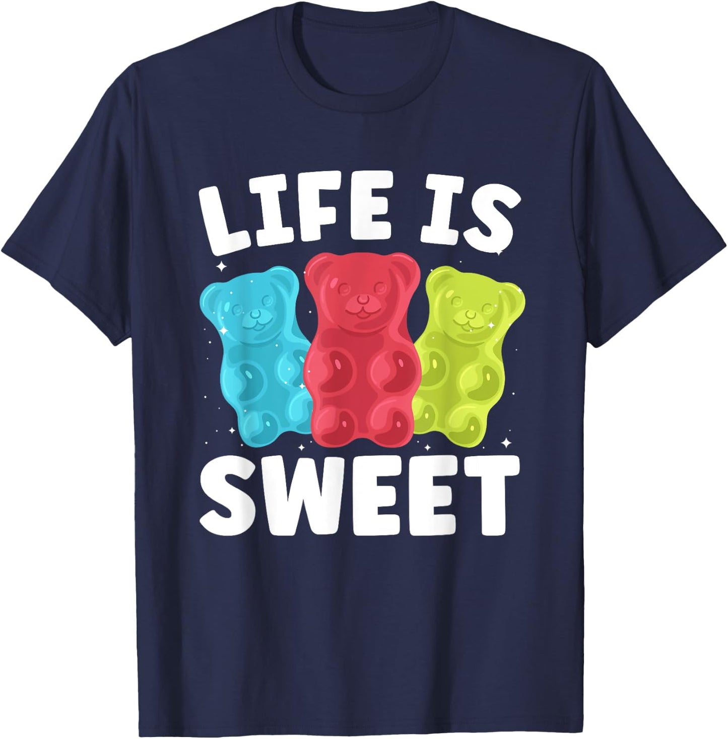 Cool Gummy Bear Art Girls Kids Candy Lover Gummies T-Shirt - T-Shirt | Navy