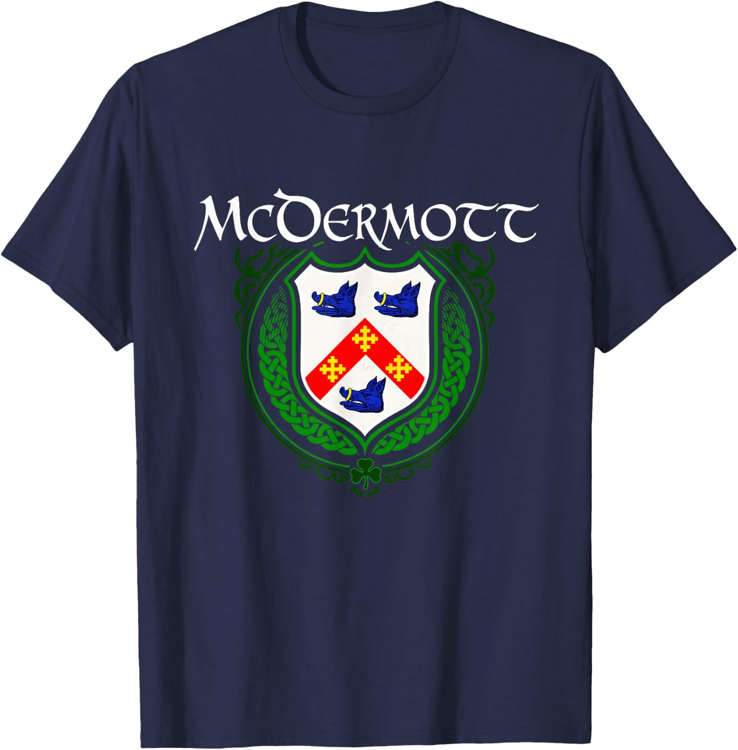 McDermott Surname Irish Clan Tartan Badge Ireland T-Shirt - T-Shirt | Navy