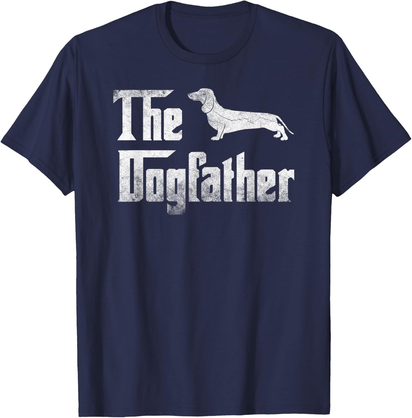 Dachshund The Dogfather Funny Father Dog Lover Gift Men T-Shirt - T-Shirt | Navy