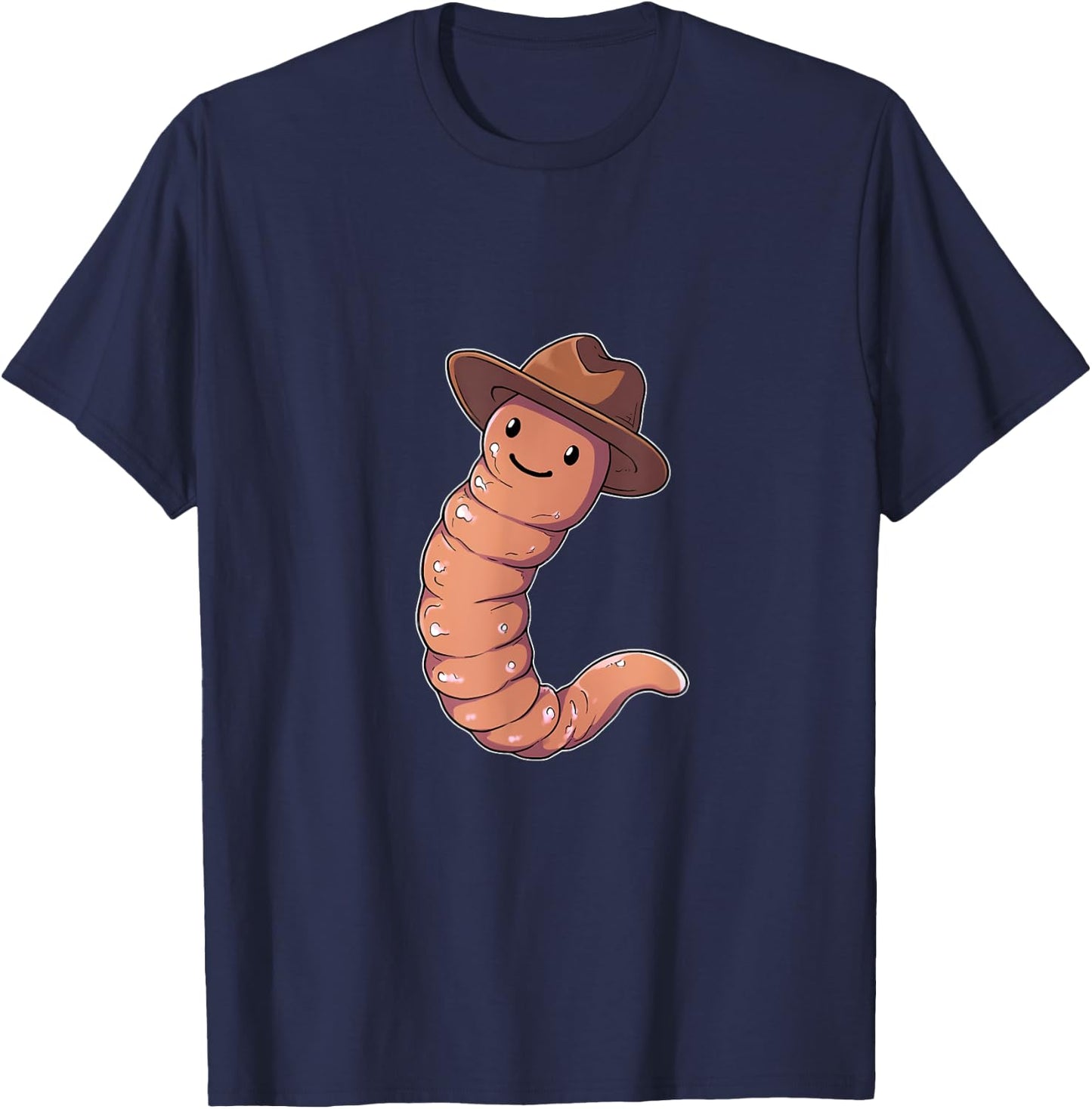 Earthworm Cowboy Hat Worm Lover Farmer Western T-Shirt - T-Shirt | Navy