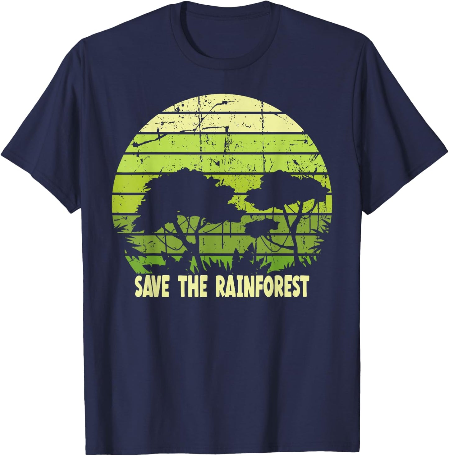Save the Rainforest Environmental Awareness Novelty T-Shirt - T-Shirt | Navy