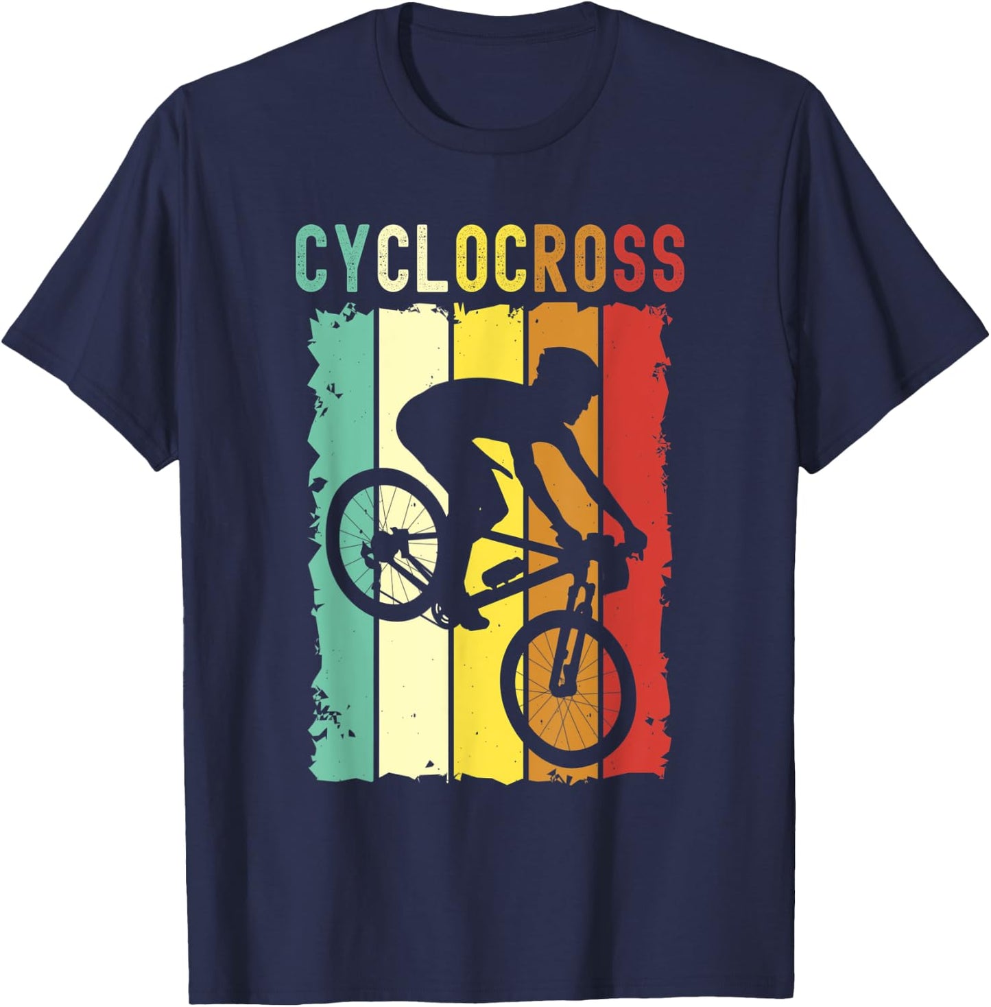 Cyclocross With Cyclocross Bicycle T-Shirt - T-Shirt | Navy