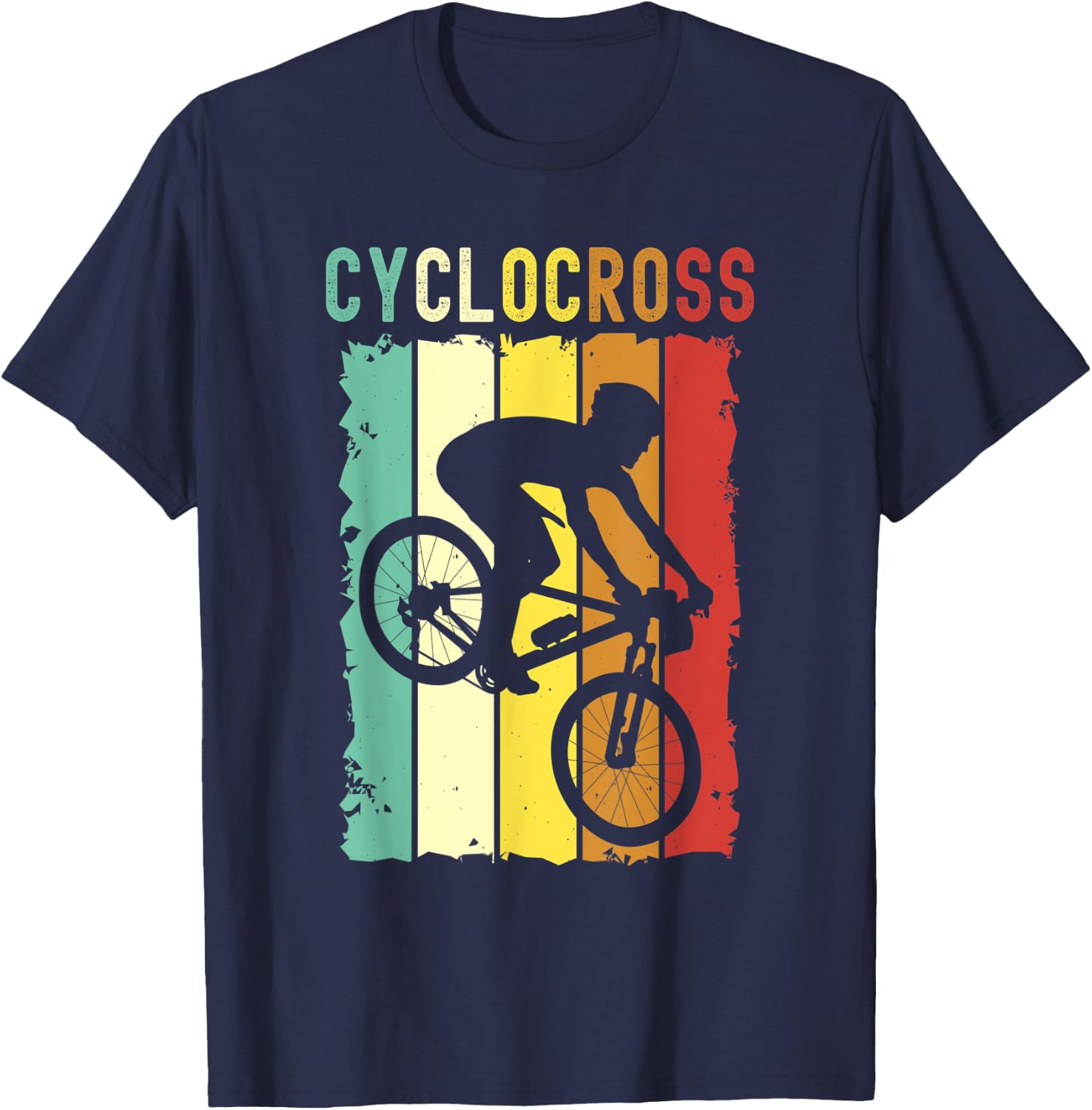 Cyclocross With Cyclocross Bicycle T-Shirt - T-Shirt | Navy