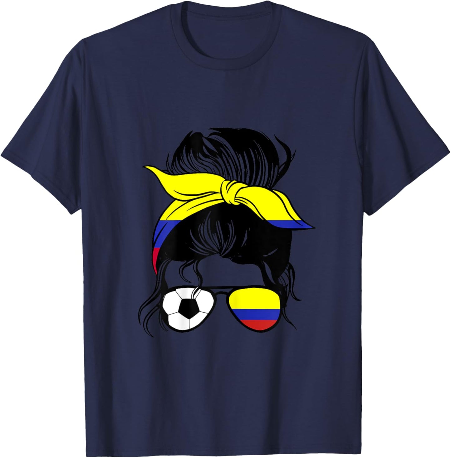Colombian Soccer Mom Mothers Day Colombia Soccer Girl T-Shirt - T-Shirt | Navy