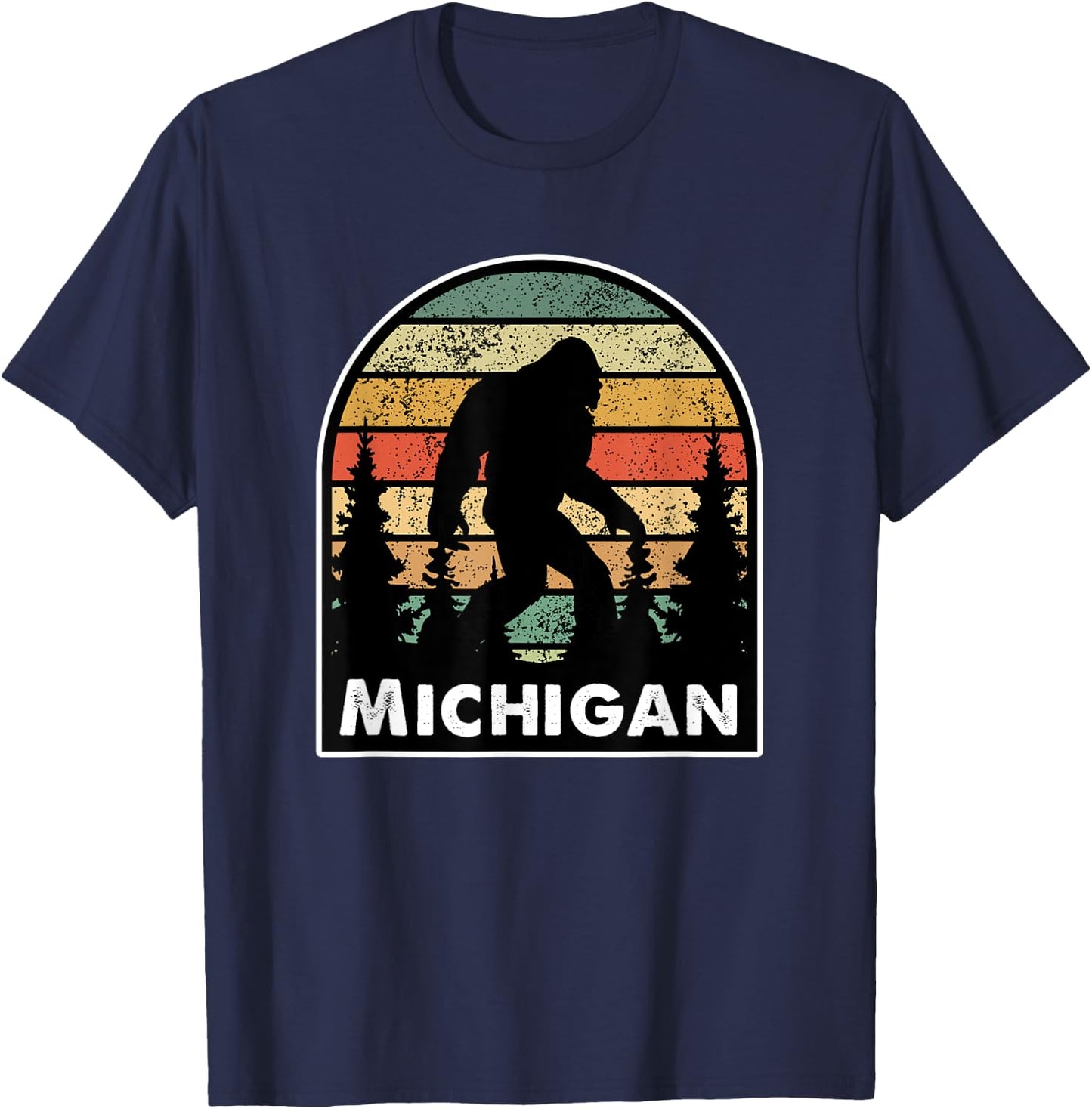 Michigan and a Bigfoot, or a Sasquatch T-Shirt - T-Shirt | Navy