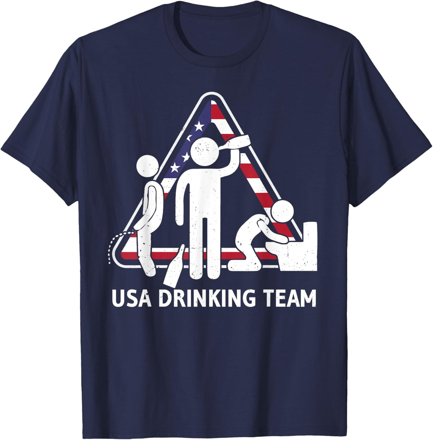 USA Drinking Team Shirt Beer Funny T-Shirt - T-Shirt | Navy