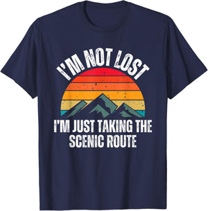 I'm Not Lost I'm Just Taking The Scenic Route Shirt Hiker T-Shirt - T-Shirt | Navy
