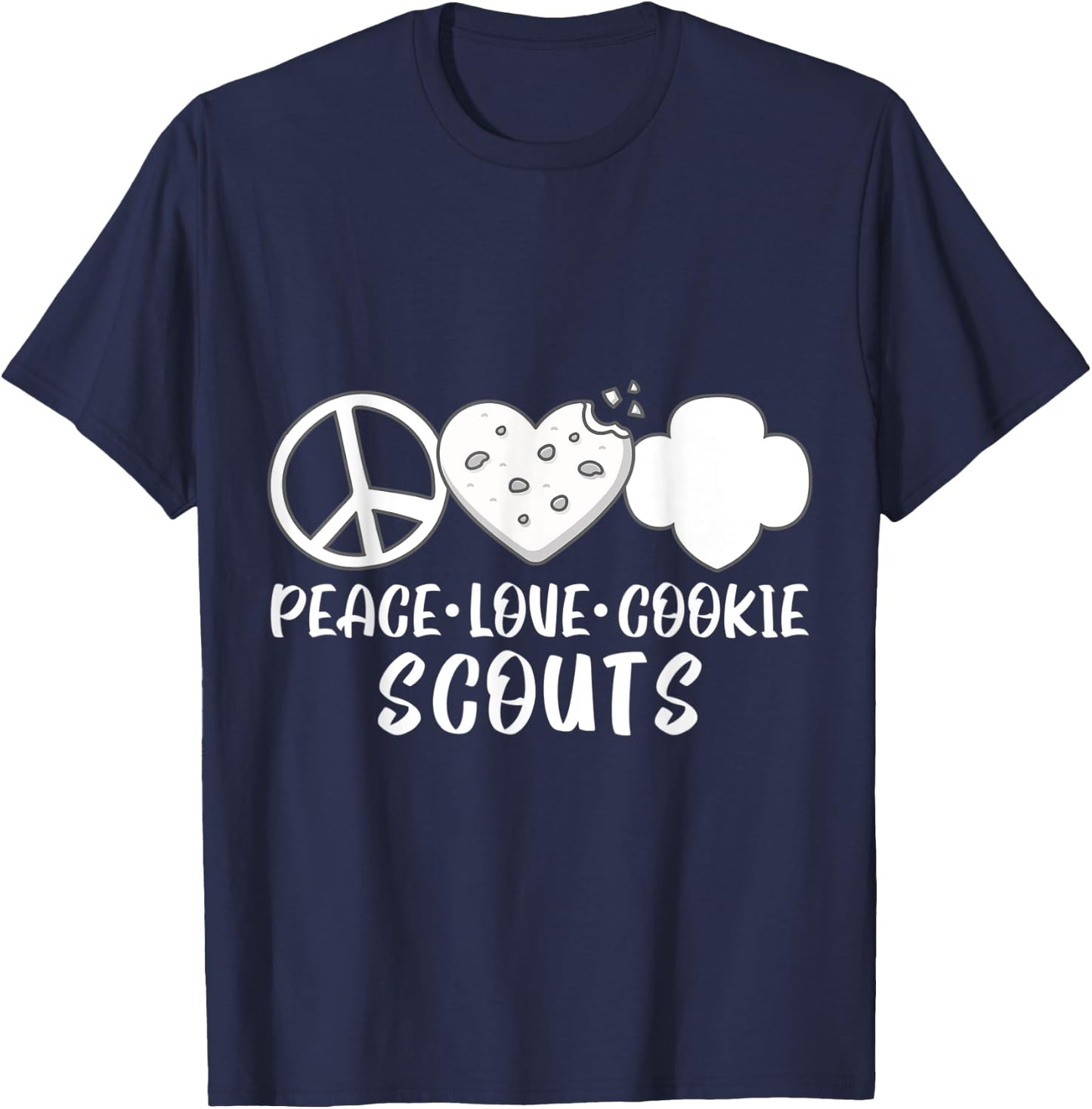 Peace Love Cookie Scouts T-Shirt - T-Shirt | Navy