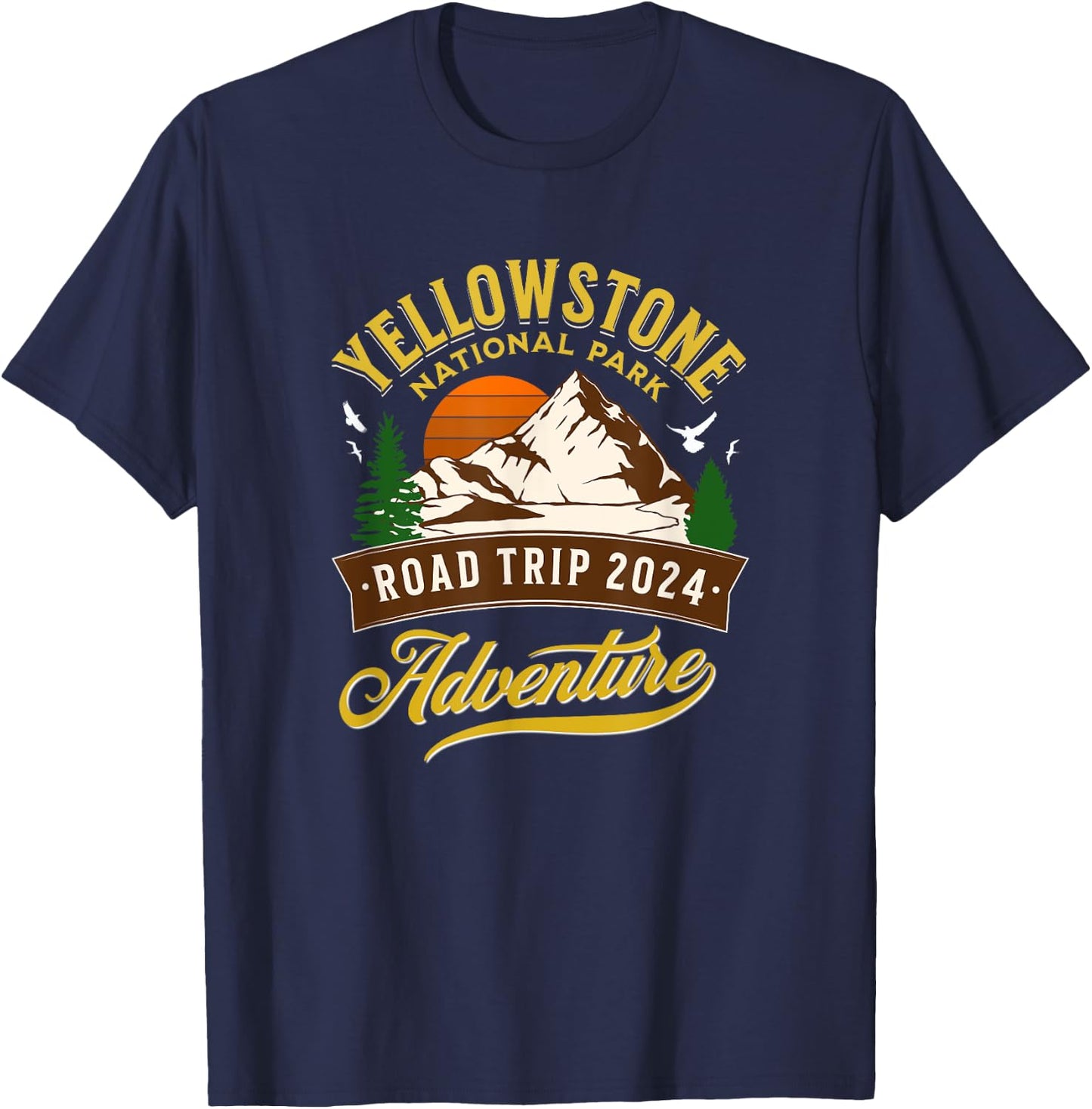 Yellowstone National Park Road Trip 2024 T-Shirt - T-Shirt | Navy