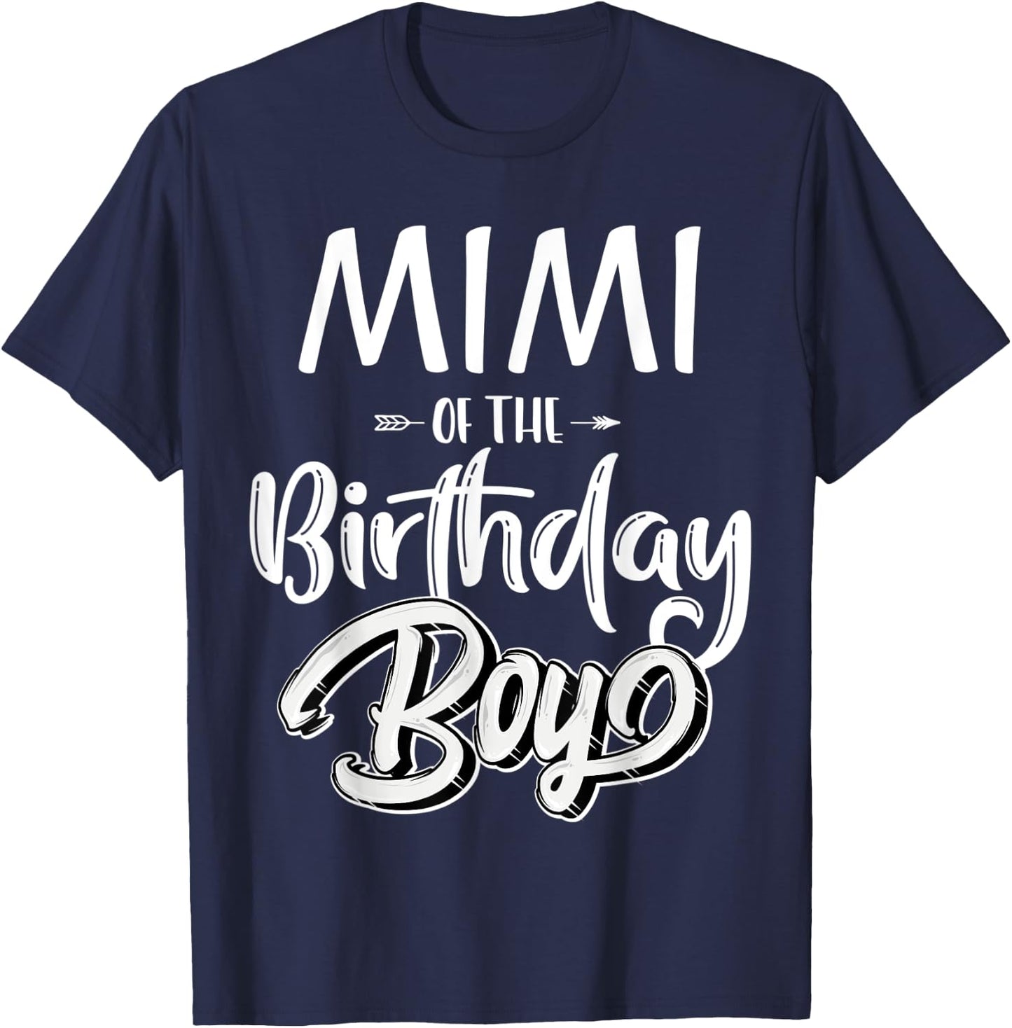 Mimi of The Birthday Boy Family Matching Party Grandma Women T-Shirt - T-Shirt | Navy