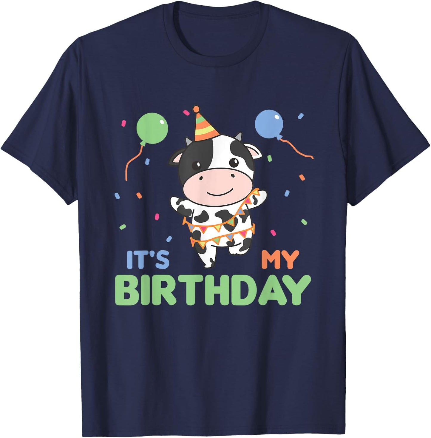 Birthday Cow For Kids It's My Birthday T-Shirt - T-Shirt | Navy