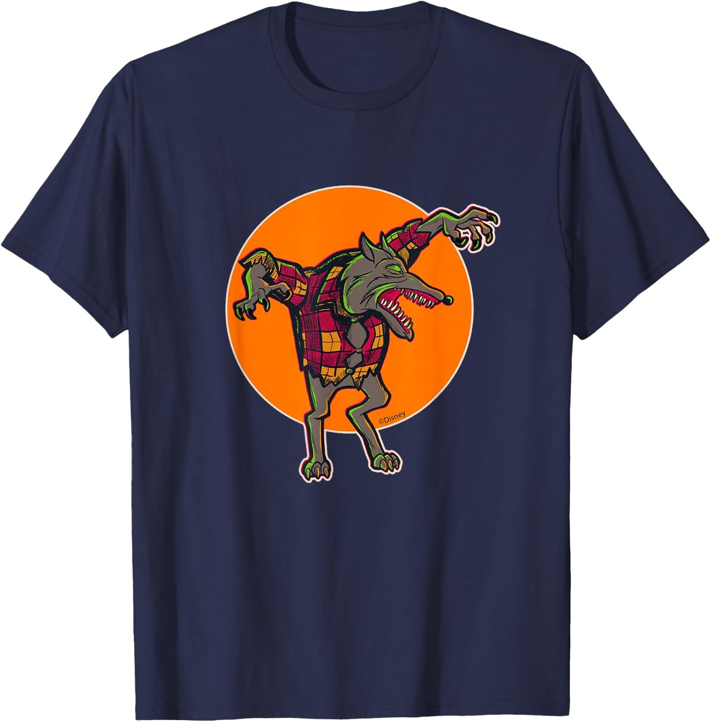 Disney 100 Nightmare Before Christmas Halloween Wolfman T-Shirt - T-Shirt | Navy