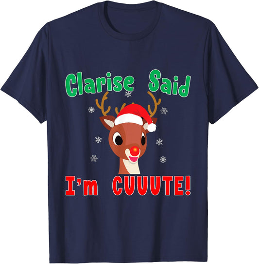 Rudolph Red Nose Reindeer Clarisse Said I'm Cute! Kids T-Shirt - T-Shirt | Navy