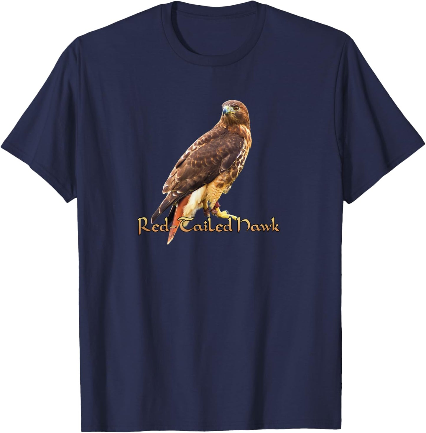 Red Tailed Hawk Wildlife T-Shirt - T-Shirt | Navy