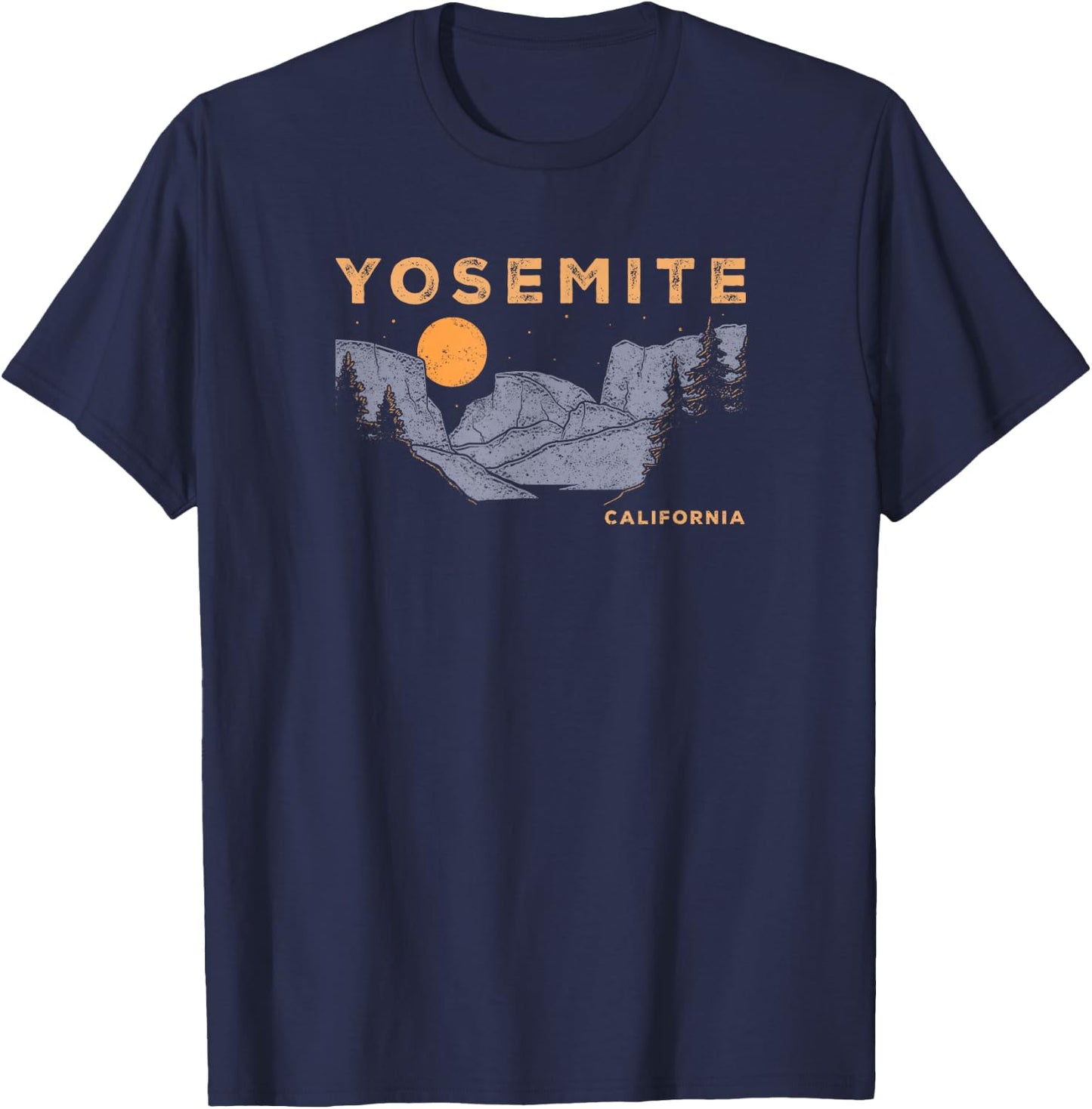 Vintage Yosemite Half-Dome National Park Retro T-Shirt - T-Shirt | Navy