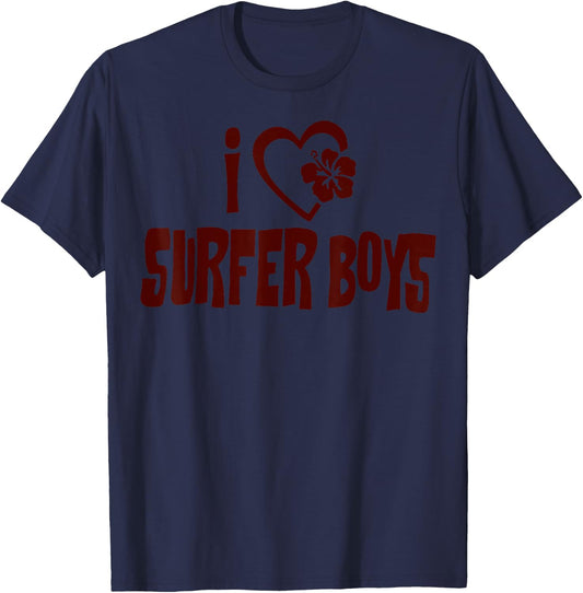 I Love Surfer Boys T-Shirt - T-Shirt | Navy