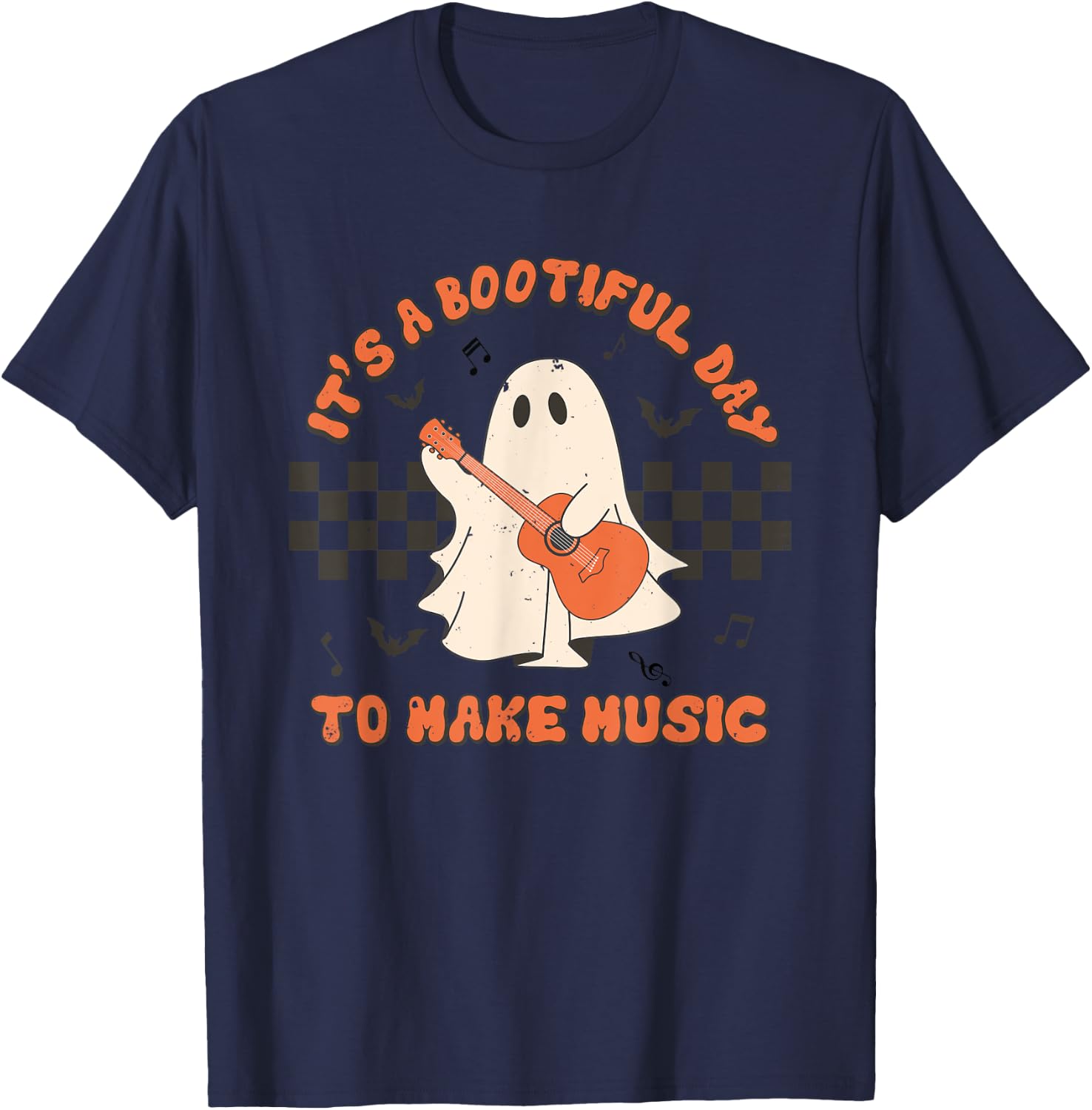 It's A Bootiful Day To Make Music Halloween Music Teacher T-Shirt - T-Shirt | Navy