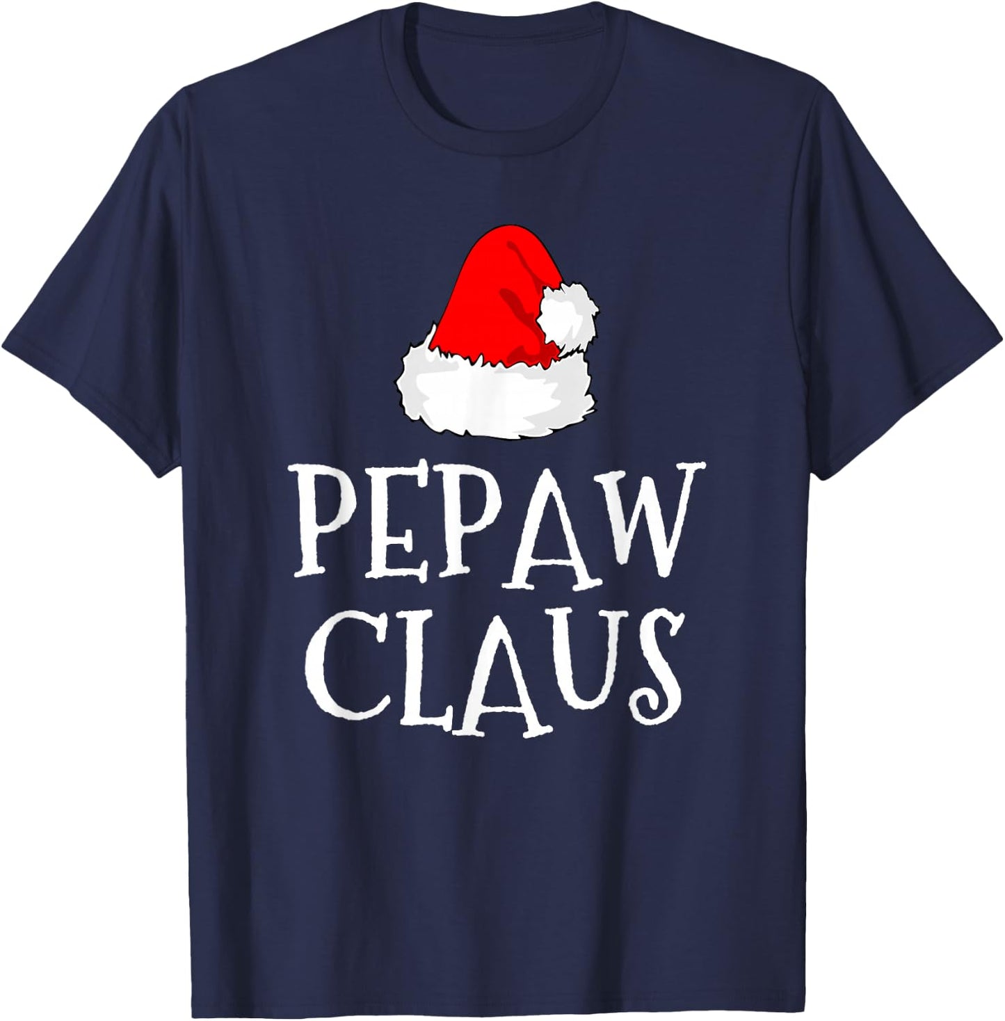 Pepaw Claus Christmas Santa's Pajama Family Matching T-Shirt - T-Shirt | Navy