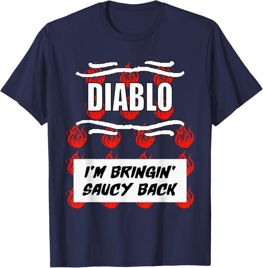 HOT SAUCES Group Halloween Costumes Taco DIABLO SAUCE T-Shirt - T-Shirt | Navy