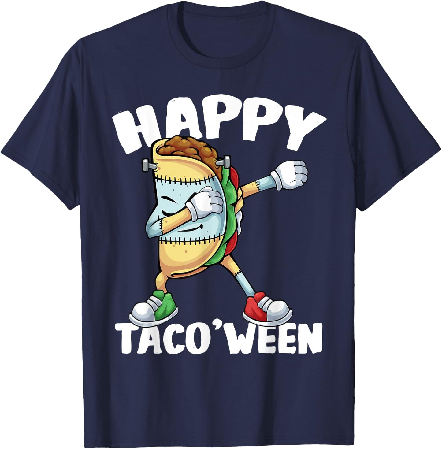 Happy Taco'Ween Spooky Taco Monster Halloween Boys Kids T-Shirt - T-Shirt | Navy