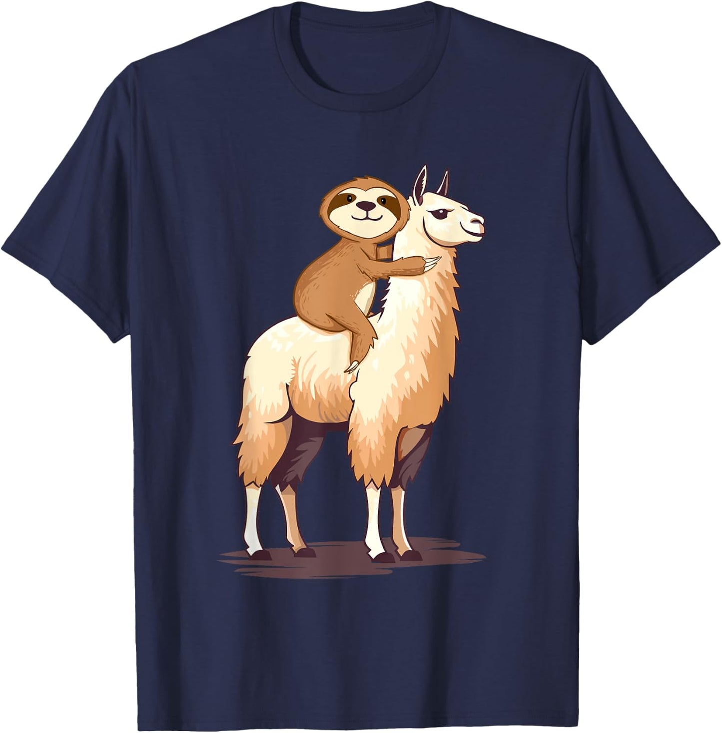 Riding Sloth - Wildlife Llama Animal Nature Lover Zookeeper T-Shirt - T-Shirt | Navy