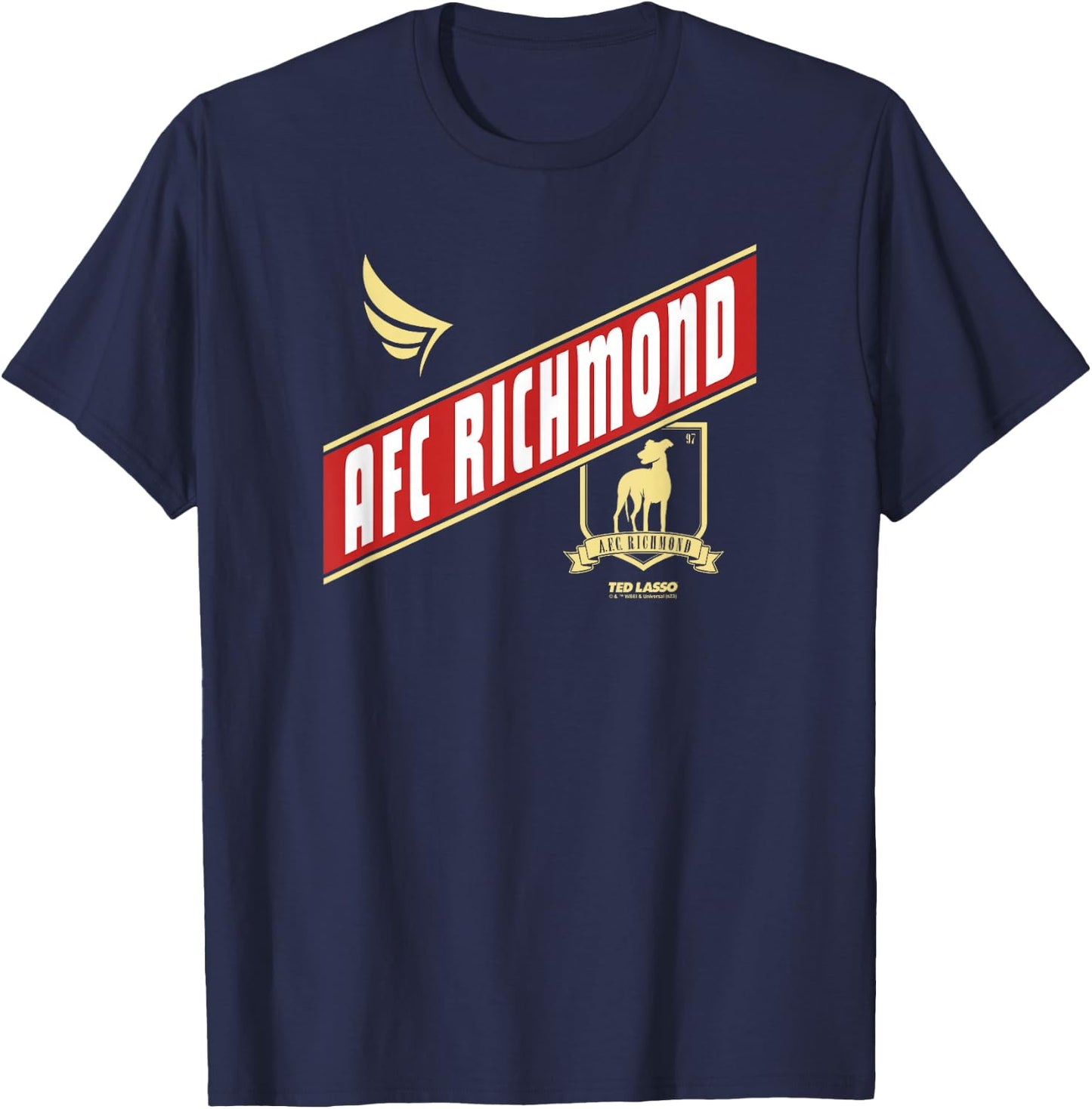 Ted Lasso AFC Richmond Crossed Band Logo T-Shirt - T-Shirt | Navy