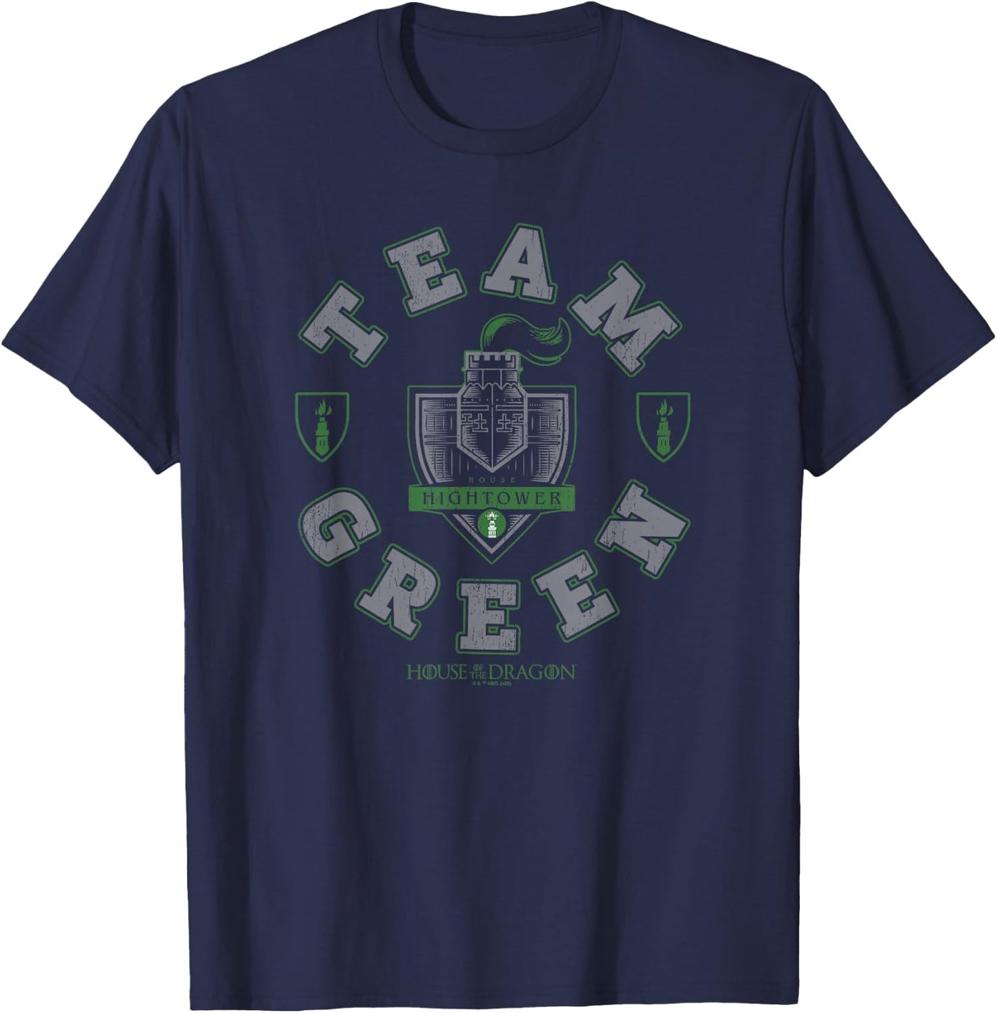 House Of The Dragon Team Green Hightower House Logo T-Shirt - T-Shirt | Navy