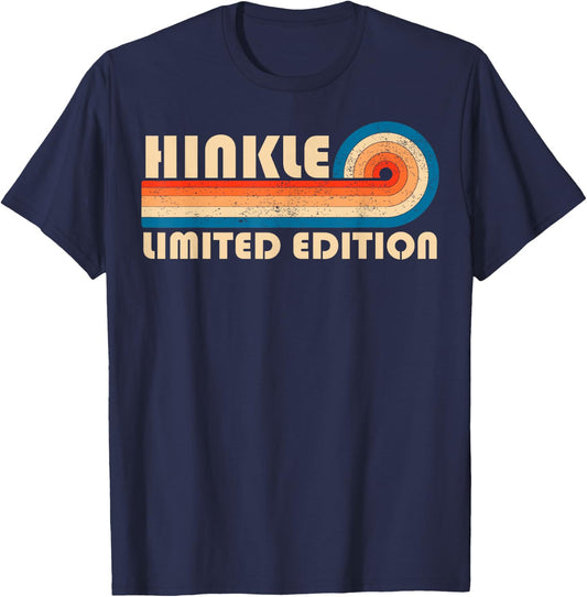 HINKLE Surname Retro Vintage 80s 90s Birthday Reunion T-Shirt - T-Shirt | Navy