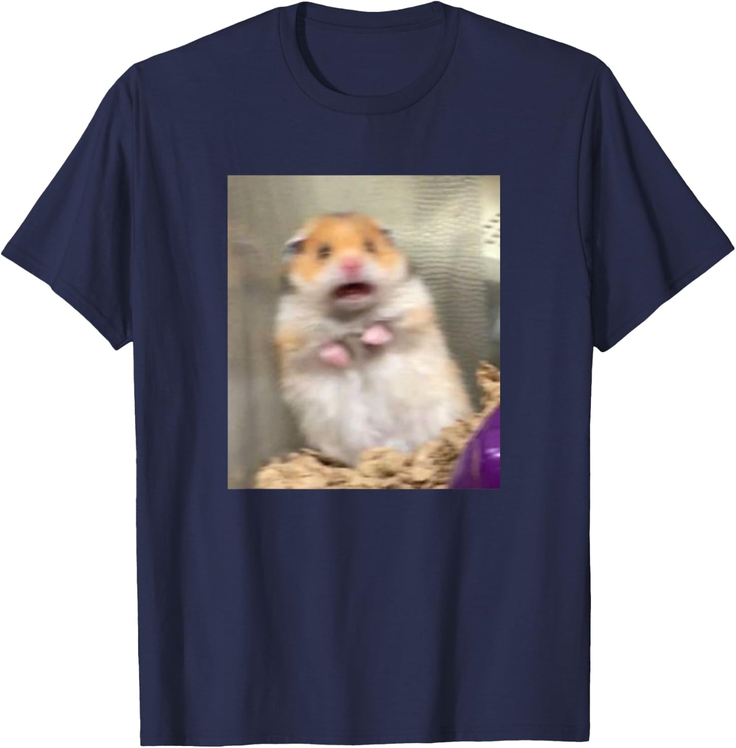Scared Hamster Meme Funny Pet Owner Dank Trendy T-Shirt - T-Shirt | Navy