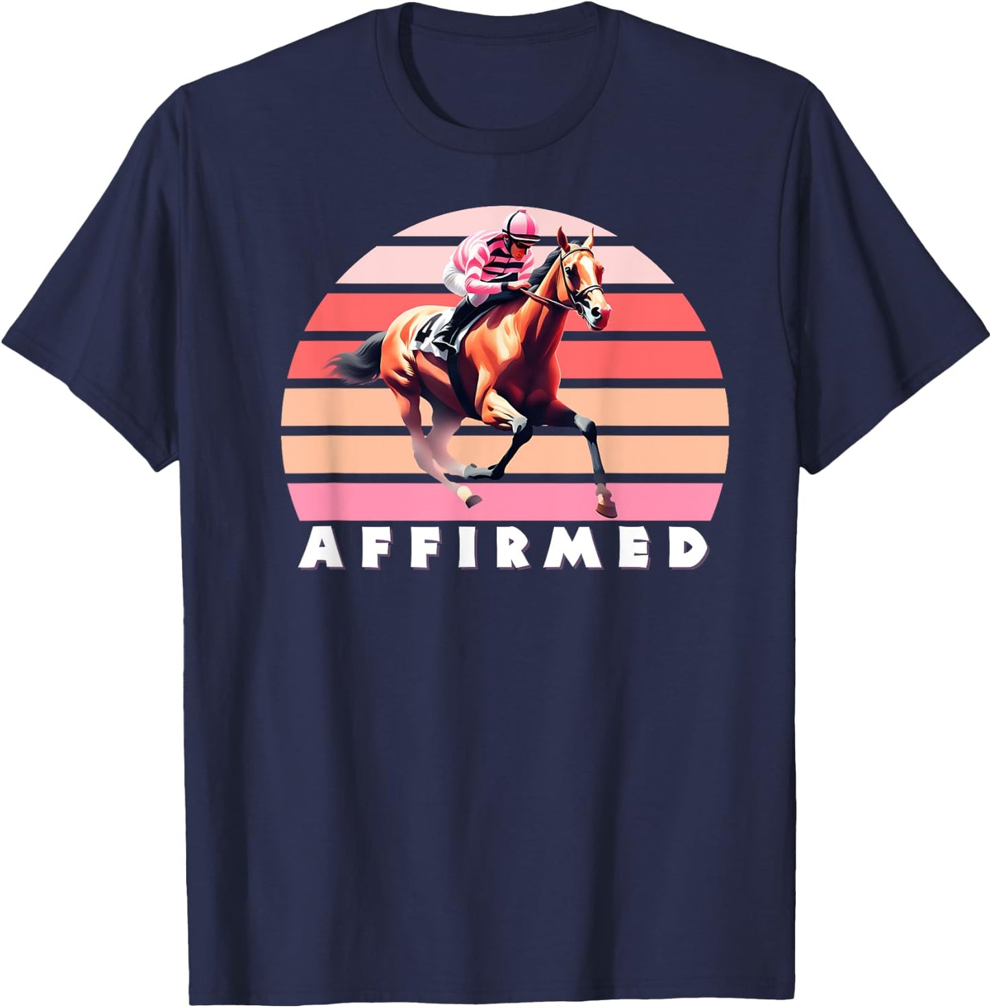 Affirmed Horse, Thoroughbred, Del Mar, Santa Anita Shirt T-Shirt - T-Shirt | Navy