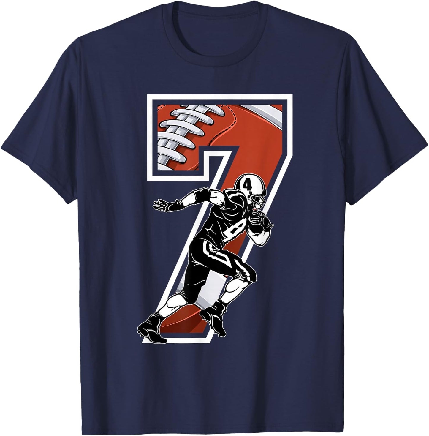 I'm 7 Years Old Football Player 7th Birthday Boys Kids T-Shirt - T-Shirt | Navy