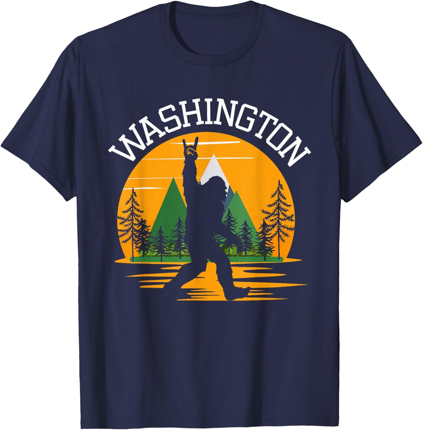 Washington US State Bigfoot Sasquatch T-Shirt - T-Shirt | Navy