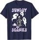 Sunday Skeleton Scaries Funny Office Work Mental Health Day T-Shirt - T-Shirt | Navy