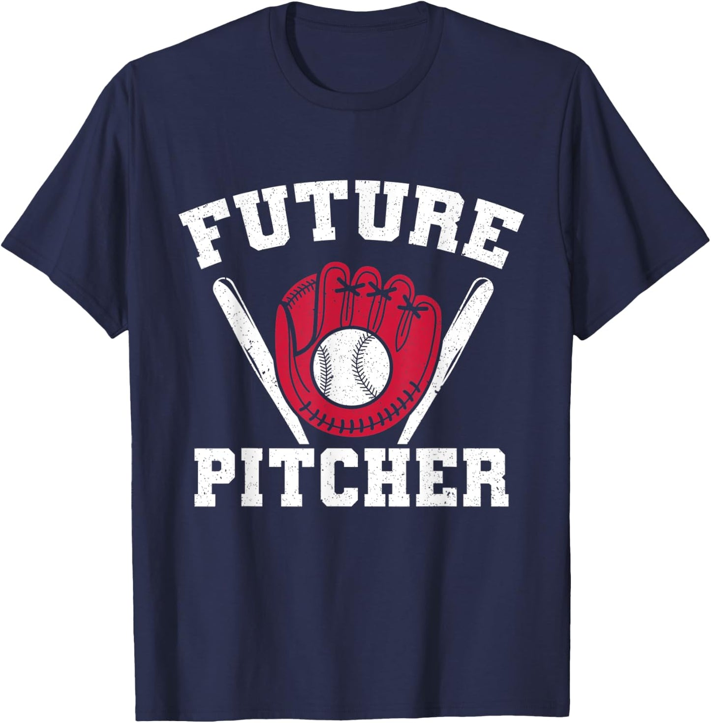 Baseball Bat Future Pitcher Kids Game Baseball Player T-Shirt - T-Shirt | Navy