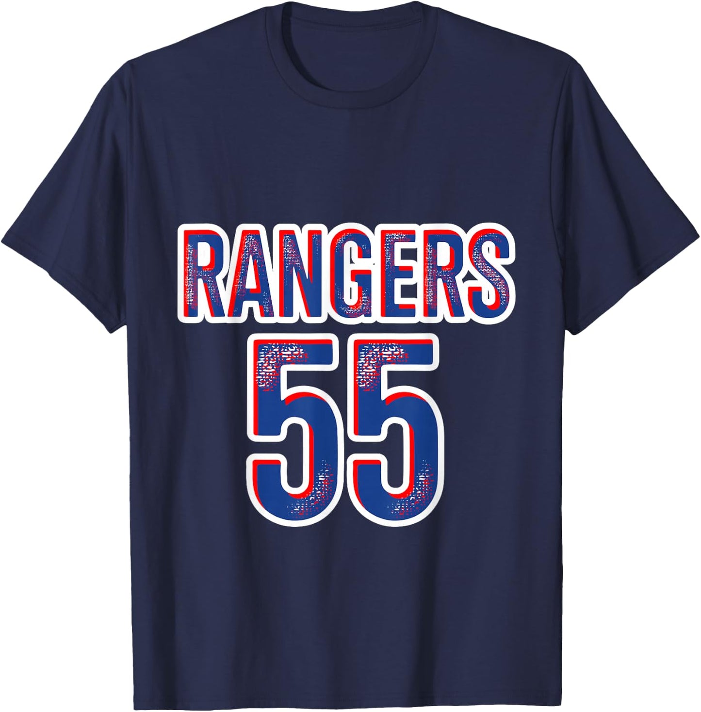 Rangers F.C. RFC 55th Scottish Premiership Winners Champion55 - Black, -Adults & Kids, Short Sleeve, Classic Fit, Small T-Shirt - T-Shirt | Navy