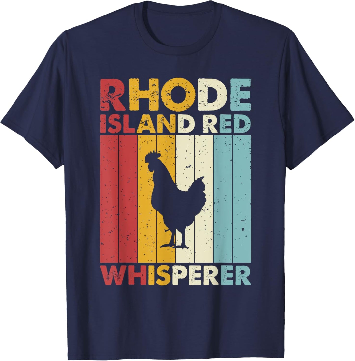 Chicken Dad Mom Whisperer - Farmer Vintage Rhode Island Red T-Shirt - T-Shirt | Navy