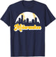 Vintage Milwaukee Wisconsin Cityscape Baseball Skyline Merch T-Shirt - T-Shirt | Navy