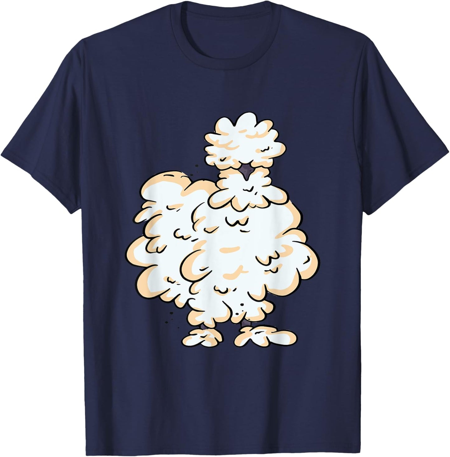 Silkie Chicken Smooth Cuddly Bird Silk Chicken Silky Chicken T-Shirt - T-Shirt | Navy