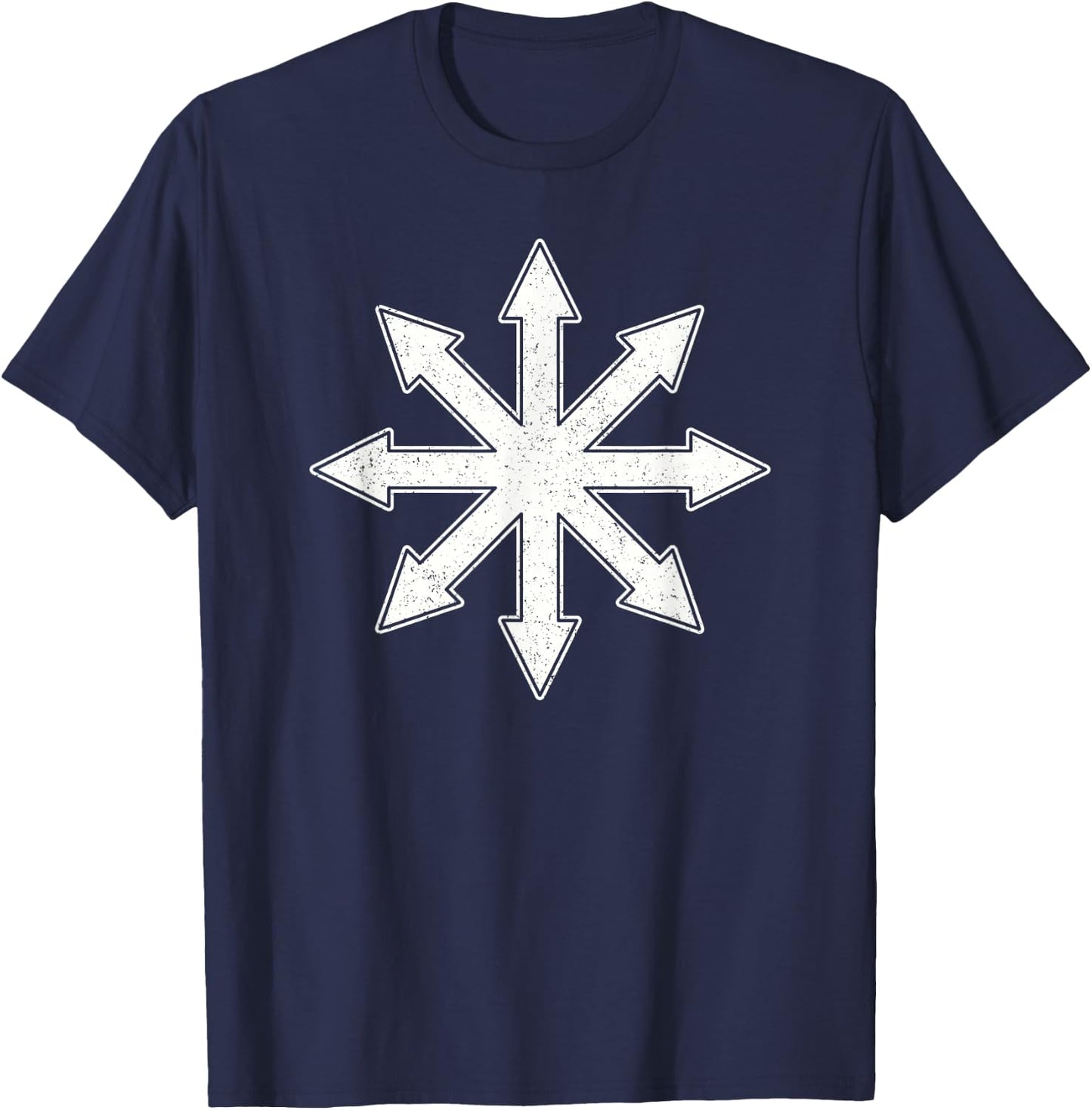 Chaos Symbol Chaos Star Occult Chaos Cross T-Shirt - T-Shirt | Navy