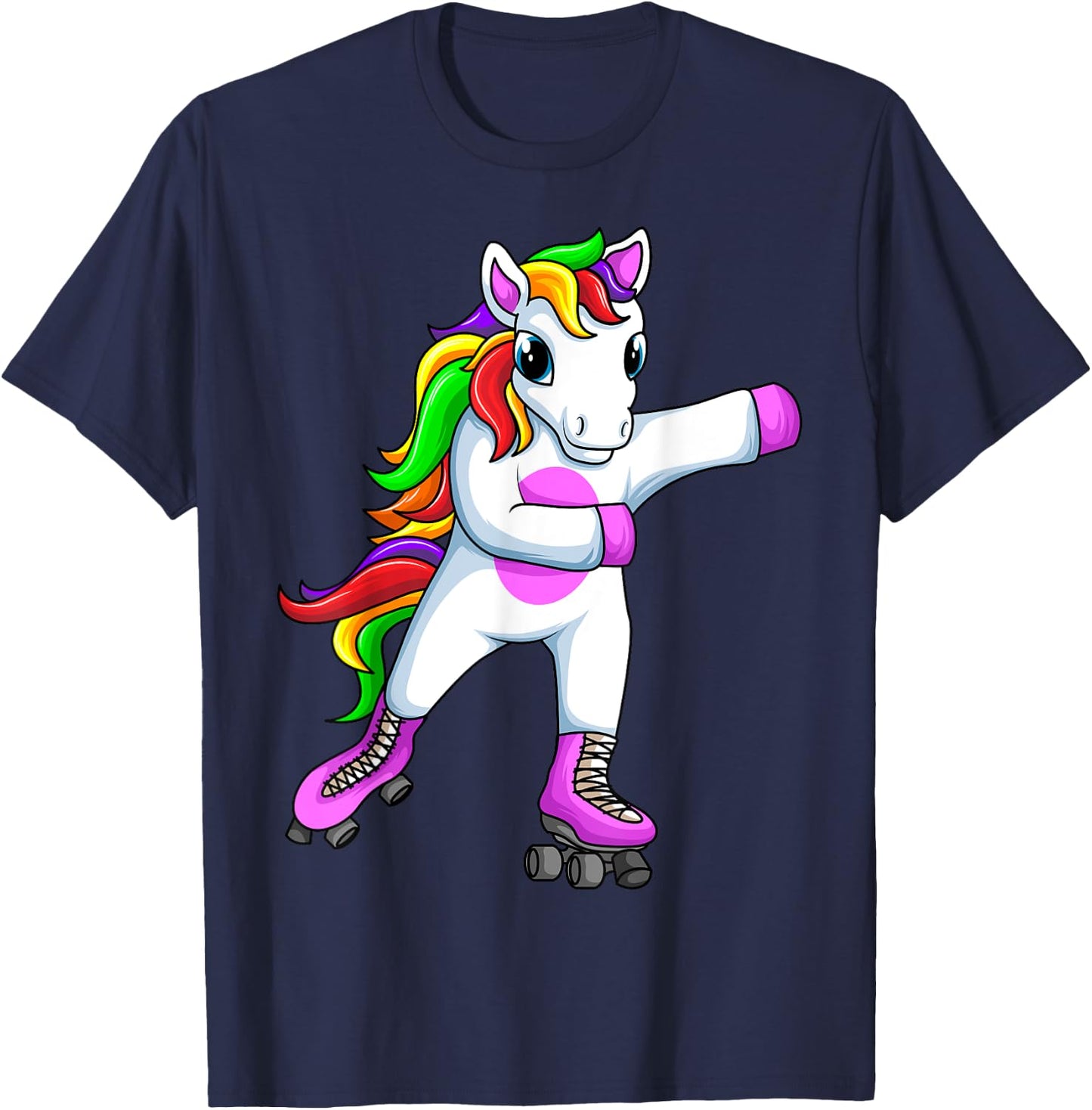 Roller Girl Unicorn Roller Skates Skating Funny Girls T-Shirt - T-Shirt | Navy
