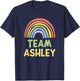 Happy Colorful Team Ashley Rainbow Pride Green Yellow T-Shirt - T-Shirt | Navy