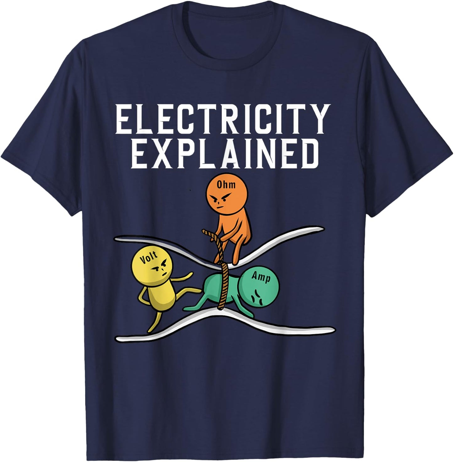 Funny Electrician Women Electricity Engineer Nerd T-Shirt - T-Shirt | Navy