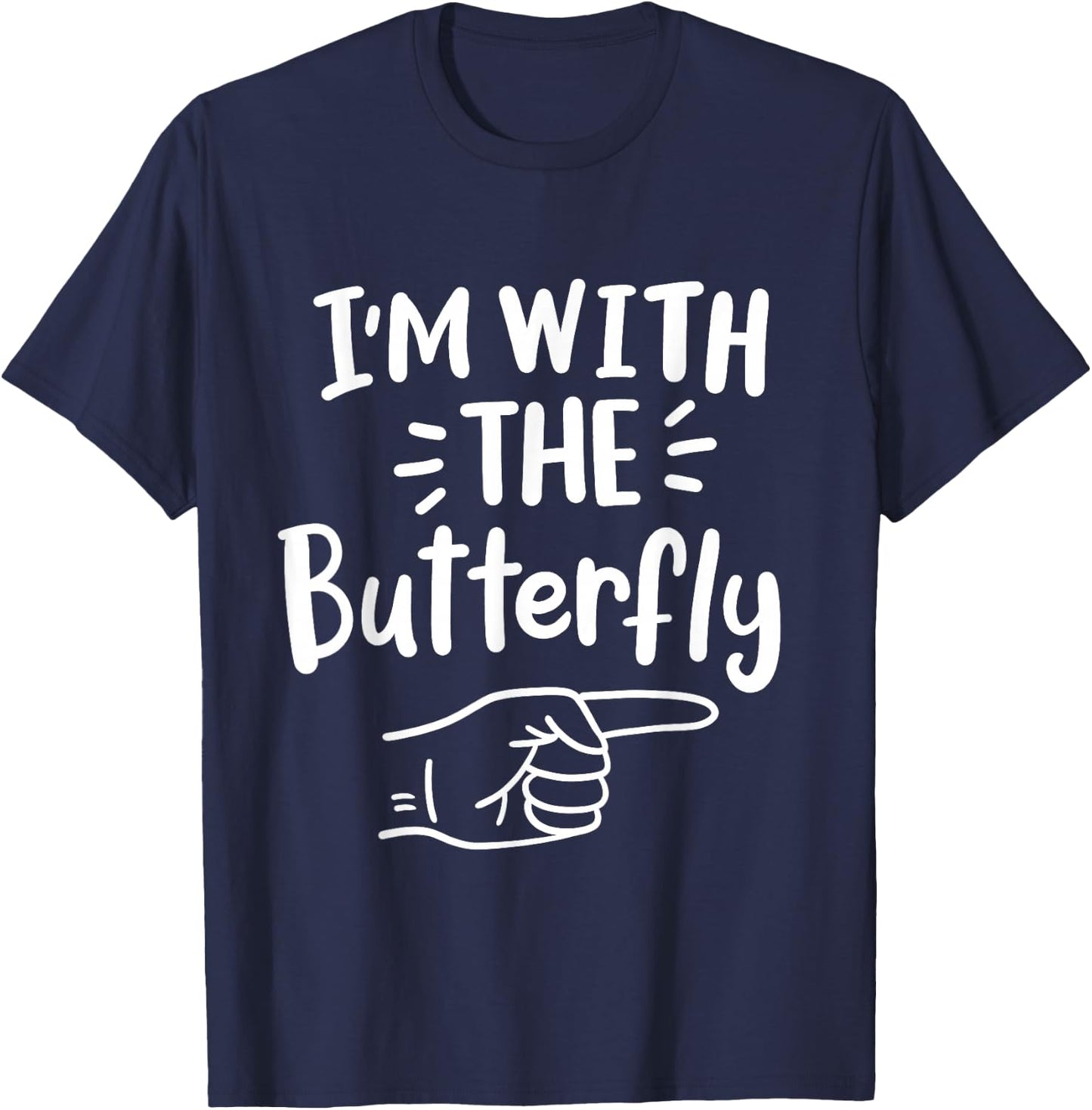 I'm With The Butterfly Halloween Costume Party Couples T-Shirt - T-Shirt | Navy