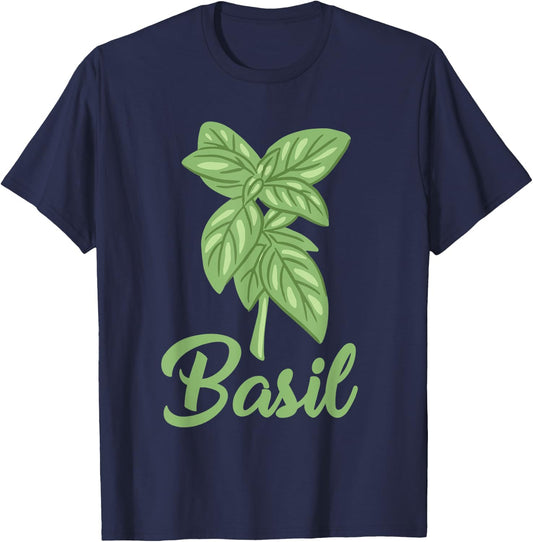 Basil Apparel Gardening Herbs Lover Basil Leaf T-Shirt - T-Shirt | Navy