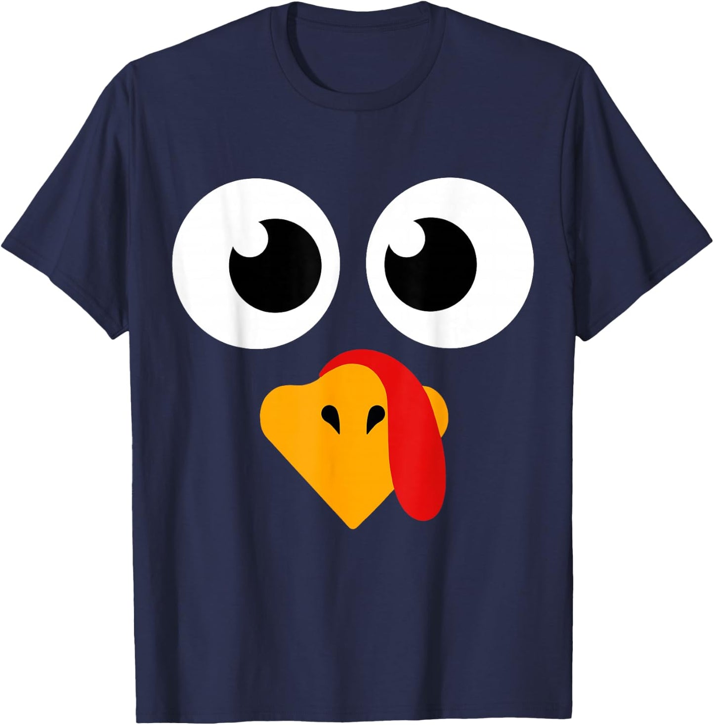 Thanksgiving Shirts Turkey Face Women Kids Men Boys Girls T-Shirt - T-Shirt | Navy