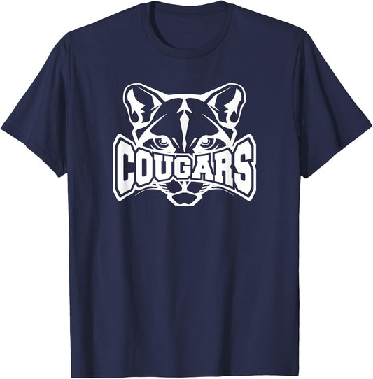 Cougars Teacher Student School Sports Fan Team Spirit T-Shirt - T-Shirt | Navy