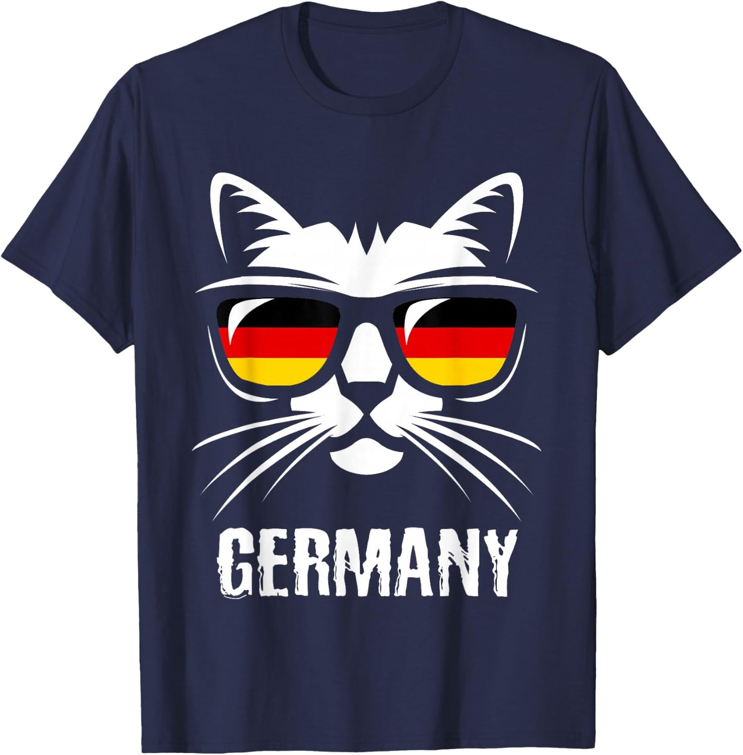 Funny Cat German Flag Germany T-Shirt - T-Shirt | Navy