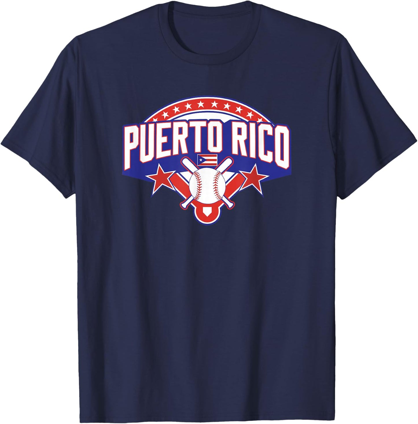 Puerto Rico Baseball Puerto Rican Flag T-Shirt - T-Shirt | Navy